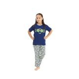 Yeni İnci Kız Çocuk Yarım Kollu Pijama Takımı, 13-14 Yaş, CKP371, İNDİGO MAVİ, kız-çocuk