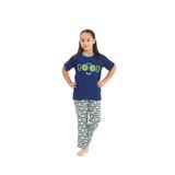Yeni İnci Kız Çocuk Yarım Kollu Pijama Takımı, 9-10 Yaş, CKP371, İNDİGO MAVİ, kız-çocuk