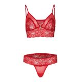 Yeni İnci Sevgililer Günü Kırmızı Bralet Dantel Çamaşır Takım