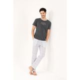 Yeni Inci Yarım Kol Erkek Pijama Takım EPJ839 - M - Antrasit