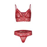 Yeni İnci Yeni Yıl Kırmızı Bralet Dantel Çamaşır Takım