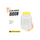 YENİ KOÇ PLASTİK 2 Adet - 5 Litre Sarı Kapak Şeffaf Gövde Turşu Bidonu - Salça Bidonu - 5Litre Pet Kavanoz - Pet Şişe