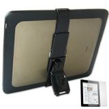 Yeni lüks siyah ve gri Apple iPad sert kılıf + 360° dönebilen stand + ekran koruyucu