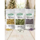Yeni Mahsül Tıbbi Papatya - Melisa Otu - Lavanta Çiçeği (3X Doğal 100 Gr) Set