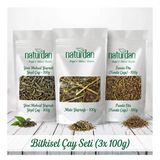 Yeni Mahsül Yaprak Yeşil Çay - Mate Yaprağı - Funda Otu (3X Doğal Bitki Çayı 100 Gr) Set