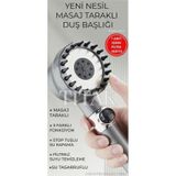 Yeni Masajlı Filtreli Stop Tuşlu 3 Fonksiyonlu Duş Başlığı - Duş Hortumu - Yapışkanlı Duş Askısı Set Diğer