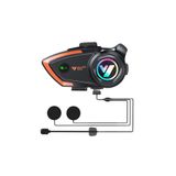 Yeni Model Y80-2X Motosiklet İntercom 2 Kişilik Bağlantı RGB Işıklı Bluetooth Kulaklık Seti