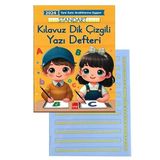 Yeni Müfradat Güzel Yazı Defteri Orta Boy 16.5x24 24 Yaprak 1 Adet Standart Kılavuz Dik Çizgili Yazı Defteri Satır Aralıklarına Uygun