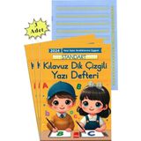 Yeni Müfradat Güzel Yazı Defteri Orta Boy 16.5x24 24 Yaprak 3 Adet Standart Kılavuz Dik Çizgili Yazı Defteri Satır Aral