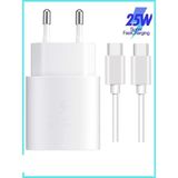 Yeni Nesil 25W Hızlı Şarj Seti Adaptor + Type C Kablosu iPhone 15 16 Samsung Realme Oppa Vb. Uyumlu - Beyaz - renk