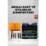 Yeni Nesil Akıllı Saat ve Bluetooth Kulaklık Kampanyası Android Ve İOS Uyumlu Uyku ve Sağlık Takibi