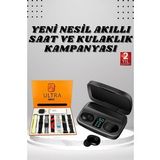 Yeni Nesil Akıllı Saat ve Bluetooth Kulaklık Kampanyası Dokunmatik Kare 7 Kordonlu