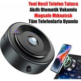 Yeni Nesil Akıllı Taşınabilir Magsafe Mıknatıslı Otomatik Vakumlu Telefon Tutucu Araç Içi Ev Ofis - Versiyon 1 - Siyah