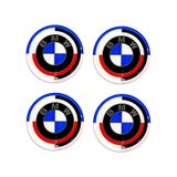 Yeni Nesil Bmw 50.yıl Logolu Damla Sticker Jant Göbeği Yapışkanlı Sticker 5.5 Cm Uyumlu 4 Adet