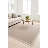 Yeni Nesil Çerçeveli Sisal Yumuşak Dokuma Kilim Kaymaz Pamuk Taban Bordürlü Halı - Vizon - 160 x 230 cm