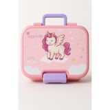 Yeni Nesil Çocuk Beslenme Kutusu İki Katlı - Bölmeli Lunch Box - 1030 Ml. (Plastik PP5 Malzeme) (Pembe)