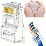 Yeni Nesil Delikli Açık Uçlu Cat6 Ez RJ45 Konnektör Jack Soket (100 Adet) - Rahat kullanım için
