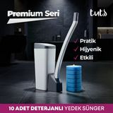 Yeni Nesil Deterjanlı Temizlik Seti- Kullan At Süngerli Tuvalet Fırçası