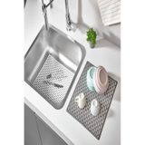 Yeni Nesil Dikdörtgen Silikon Lavabo Buzluk Matı 33x28 Cm Antrasit Siyah Renk Lavabo Matı Siyah