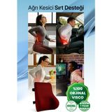 Yeni Nesil Ergonomik Bel Destek Minderi Bel ve Sırt Yastık - 35 × 45 cm - Bordo