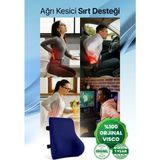 Yeni Nesil Ergonomik Bel Destek Minderi Bel ve Sırt Yastık - 35 × 45 cm - Lacivert