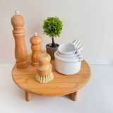 Yeni Nesil Evim Ayaklı Yuvarlak Sunum Tahtası / Kesme Tahtası / Düzenleyici 30*30*8 cm