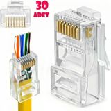Yeni Nesil Ez Rj45 Konnektör Plug Cat6 Delikli Açık Uçlu Jack Ezrj45 (30 Adet)