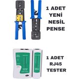 Yeni Nesil Ez RJ45 Sıkma Pensesi RJ11 RJ12 RJ45 Network Ağ Pense + Kablo Tester Set Paket