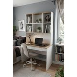 Yeni Nesil Genç Odası Çalışma Masası Mdf Ergonomik Tasarım Kitaplıklı Ve Kapaklı Model Beyaz