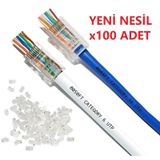 Yeni Nesil Jak Cat5/Cat6 Rj45 Konnektör 100 Lü Paket Cat6 Ez 4381