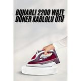 Yeni Nesil Kırmızı Buharlı Ütü 2200 Watt Seramik Tabanlı Yüksek Buhar Gücü Yeni Nesil - Lisinya