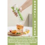 Yeni Nesil Kolay Kullanım Kokteyl Soğuk Kahve Içecek Şık Tasarım Pratik Basmalı Küp Buz Kalıbı - Çok Renkli