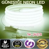 Yeni Nesil Ledci Ömür Elektro Led NEON LED 220V TAK ÇALIŞTIR<<GÜNIŞIĞI RENK 250 CM>>((COB LEDLİ EN YENİ ÜRÜN)) 1 MT FİŞLİ VE ANAHTARLIDIR - 2,5 m - 3000K - Günışığ
