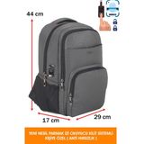 Yeni Nesil Parmak Izi Okuyucu Kilit Sistemli Unisex Gri Laptop Sırt Çantası 14"-15,6" inç Dada 13
