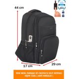 Yeni Nesil Parmak Izi Okuyucu Kilit Sistemli Unisex Siyah Laptop Sırt Çantası 14"-15,6" inç Dada 13