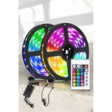 Yeni Nesil Rgb Işıklı 10Metre Şerit Led Kumandalı Şarj Edilebilir Mir65021715