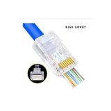 Yeni Nesil Rj45 Cat 6 Konnektör 100 Lü Paket 1. Sınıf Kalite