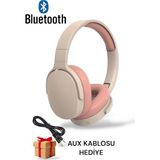 Yeni Nesil Şık Ergonomik Tasarım Extra Bass Kablosuz Bluetooth Mikrofonlu Spor Kulaklık - Pembe