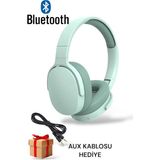 Yeni Nesil Şık Ergonomik Tasarım Extra Bass Kablosuz Bluetooth Mikrofonlu Spor Kulaklık - Yeşil