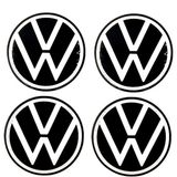 Yeni Nesil Tasarım Damla Sticker Siyah Volkswagen Jant Göbeği 5.5cm Uyumlu - 55mm