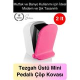 Yeni Nesil Tasarım Pedallı Masaüstü 2 Lt Mutfak Banyo Çocuk Odası Çöp Kovası Pratik Tezgah Üstü - Çok Renkli - diğer