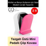 Yeni Nesil Tasarım Pedallı Masaüstü 2 lt Mutfak Banyo Çocuk Odası Çöp Kovası Pratik Tezgah Üstü