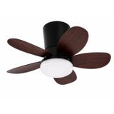 Yeni Nesil Tavan Vantilatörü 64 cm Toplam Çap – 6 Kademeli, 3 Işık Renkli, Kumandalı, Sessiz Fan (Tavana Vidalı Montaj) Avize (Siyah-Kiraz)