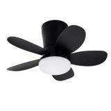 Yeni Nesil Tavan Vantilatörü 64 cm Toplam Çap – 6 Kademeli, 3 Işık Renkli, Kumandalı, Sessiz Fan (Tavana Vidalı Montaj) Avize (Siyah-Siyah)