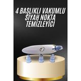Yeni Nesil Vakumlu Pilli Siyah Nokta ve Yüz Temizleme Cihazı 4 Başlıklı - 000-Siyah
