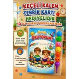 Yeni Okumayı Öğrenen Öğrencilere Hediye 10 Set Artık Okuyorum Yazılı 1. Sınıf Hatırası Keçeli Kalem Tebrik Kartı Hediyeli