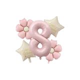 Yeni Pembe Papatya Çiçek Folyo Balonlar Yıldız Folyo Yaş Balon Set, 5465765445