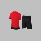 Yeni Seri Büyük Beden Erkek Kırmızı Dri-Fit Kumaş Spor Için Konforlu Cepli Bisiklet Yaka Tişört Şort Alt Üst Takım 4XL-10XL - 9XL