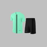 Yeni Seri Büyük Beden Erkek Su Yeşili Dri-Fit Kumaş Düz Kısa Kol Konforlu Tişört Şort Alt Üst Ikili Takım Seti 4XL-10XL - 6XL