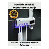 Yeni Seri Güneş Enerjili Usb Şarjlı Diş Macun Sıkacağı Sterilizatörlü 4 Adet Diş Fırçalığı Tutucu